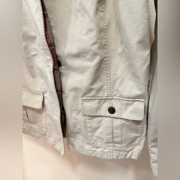 L.L.Bean women's Adirondack barn coat flannel lining and corduroy collar Sz L - Picture 2 of 7